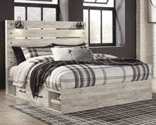 Load image into Gallery viewer, Cambeck King Panel Bed with 2 Storage Drawers with Mirrored Dresser, Chest and Nightstand