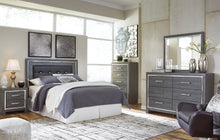 Load image into Gallery viewer, Lodanna Queen/Full Upholstered Panel Headboard Bed with Mirrored Dresser, Chest and Nightstand