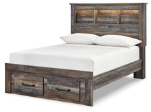 Load image into Gallery viewer, Drystan Full Bookcase Bed with 2 Storage Drawers with Mirrored Dresser, Chest and Nightstand