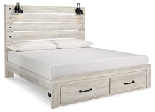 Load image into Gallery viewer, Cambeck King Panel Bed with 2 Storage Drawers with Mirrored Dresser