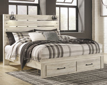 Load image into Gallery viewer, Cambeck King Panel Bed with 2 Storage Drawers with Mirrored Dresser