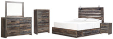 Load image into Gallery viewer, Drystan King Panel Bed with 2 Storage Drawers with Mirrored Dresser, Chest and Nightstand