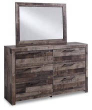 Load image into Gallery viewer, Derekson King Panel Bed with 2 Storage Drawers with Mirrored Dresser