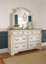 Load image into Gallery viewer, Realyn King Upholstered Panel Bed with Mirrored Dresser