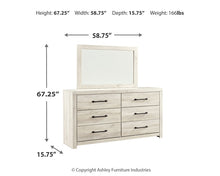 Load image into Gallery viewer, Cambeck Queen Panel Bed with 4 Storage Drawers with Mirrored Dresser