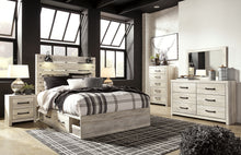 Load image into Gallery viewer, Cambeck Queen Panel Bed with 4 Storage Drawers with Mirrored Dresser, Chest and Nightstand