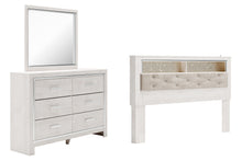 Load image into Gallery viewer, Altyra King Bookcase Headboard Bed with Mirrored Dresser