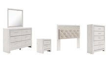 Load image into Gallery viewer, Altyra Queen Panel Headboard Bed with Mirrored Dresser, Chest and Nightstand