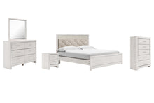 Load image into Gallery viewer, Altyra King Panel Bed with Mirrored Dresser, Chest and Nightstand