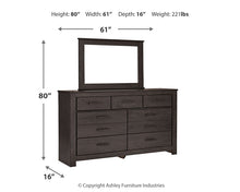 Load image into Gallery viewer, Brinxton King/California King Panel Headboard Bed with Mirrored Dresser, Chest and Nightstand
