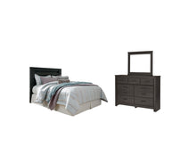 Load image into Gallery viewer, Brinxton King/California King Panel Headboard Bed with Mirrored Dresser