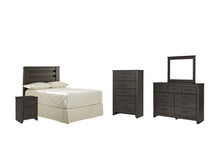 Load image into Gallery viewer, Brinxton Full Panel Headboard Bed with Mirrored Dresser, Chest and Nightstand
