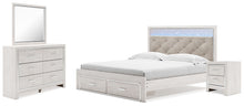 Load image into Gallery viewer, Altyra King Upholstered Storage Bed with Mirrored Dresser and Nightstand