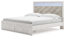 Load image into Gallery viewer, Altyra King Upholstered Storage Bed with Mirrored Dresser and Nightstand