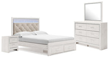 Load image into Gallery viewer, Altyra Queen Upholstered Storage Bed with Mirrored Dresser and Nightstand