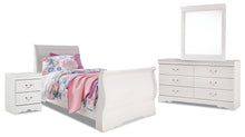 Load image into Gallery viewer, Anarasia Twin Sleigh Bed with Mirrored Dresser and Nightstand