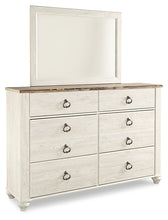 Load image into Gallery viewer, Willowton King Sleigh Bed with Mirrored Dresser and Nightstand