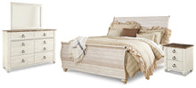 Load image into Gallery viewer, Willowton King Sleigh Bed with Mirrored Dresser and Nightstand