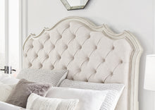 Load image into Gallery viewer, Arlendyne California King Upholstered Bed with Mirrored Dresser, Chest and Nightstand