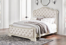 Load image into Gallery viewer, Arlendyne California King Upholstered Bed with Mirrored Dresser, Chest and Nightstand