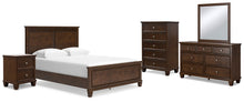 Load image into Gallery viewer, Danabrin Queen Panel Bed with Mirrored Dresser, Chest and Nightstand