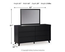 Load image into Gallery viewer, Danziar Queen Panel Headboard with Mirrored Dresser