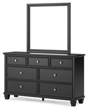 Load image into Gallery viewer, Lanolee King Panel Bed with Mirrored Dresser and Nightstand