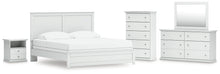 Load image into Gallery viewer, Bostwick Shoals King Panel Bed with Mirrored Dresser, Chest and Nightstand