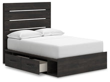 Load image into Gallery viewer, Hollivern Full Panel Bed with Storage with Mirrored Dresser and Nightstand