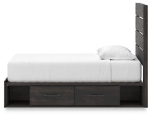 Load image into Gallery viewer, Hollivern Twin Panel Bed with Storage with Mirrored Dresser