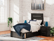 Load image into Gallery viewer, Hollivern Twin Panel Bed with Storage with Mirrored Dresser