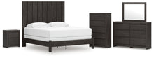 Load image into Gallery viewer, Fraluna King Panel Bed with Mirrored Dresser, Chest and Nightstand