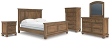 Load image into Gallery viewer, Feddinger California King Panel Bed with Mirrored Dresser, Chest and Nightstand
