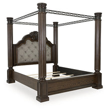 Load image into Gallery viewer, Maylee King Canopy Bed with Mirrored Dresser and Nightstand