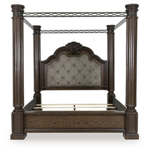 Load image into Gallery viewer, Maylee King Canopy Bed with Mirrored Dresser