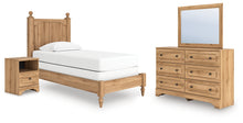 Load image into Gallery viewer, Aleaport Twin Panel Bed with Mirrored Dresser and Nightstand