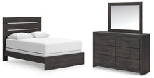 Load image into Gallery viewer, Hollivern Queen Panel Bed with Mirrored Dresser