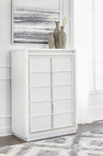 Load image into Gallery viewer, Chalanna King Upholstered Storage Bed with Mirrored Dresser, Chest and Nightstand