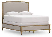 Load image into Gallery viewer, Sharlance Queen Upholstered Panel Bed with Mirrored Dresser