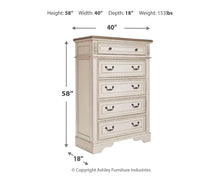 Load image into Gallery viewer, Realyn Five Drawer Chest