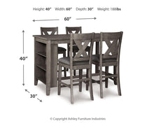 Load image into Gallery viewer, Caitbrook Counter Height Dining Table and 4 Barstools