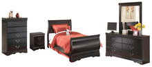 Load image into Gallery viewer, Huey Vineyard Twin Sleigh Bed with Mirrored Dresser, Chest and Nightstand