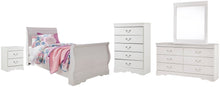 Load image into Gallery viewer, Anarasia Twin Sleigh Bed with Mirrored Dresser, Chest and Nightstand
