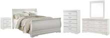 Load image into Gallery viewer, Anarasia Queen Sleigh Bed with Mirrored Dresser, Chest and Nightstand