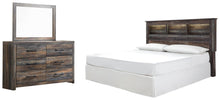 Load image into Gallery viewer, Drystan King/California King Bookcase Headboard Bed with Mirrored Dresser