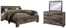 Load image into Gallery viewer, Derekson King Panel Bed with Mirrored Dresser