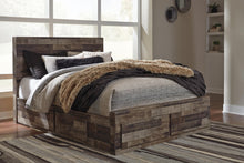 Load image into Gallery viewer, Derekson Queen Panel Bed with 6 Storage Drawers with Mirrored Dresser