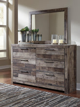 Load image into Gallery viewer, Derekson Queen Panel Bed with 6 Storage Drawers with Mirrored Dresser
