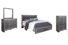 Load image into Gallery viewer, Lodanna King Panel Bed with 2 Storage Drawers, Dresser, Mirror, Chest and Nightstand