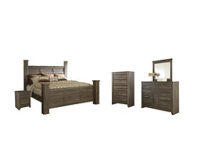 Load image into Gallery viewer, Juararo King Poster Bed with Mirrored Dresser, Chest and Nightstand